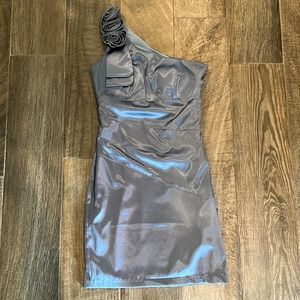 Silver One Shoulder Dress
